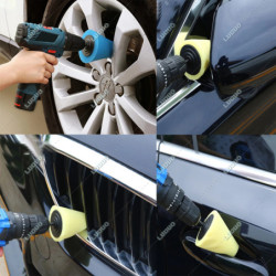 Car Detailing Cleaning Washing Auto Wheel Polishing Sponge Burnishing Ball Polishing Cone Car Hub Care Buffing Sponge