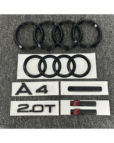 Insignia de rejilla delantera para coche, pegatina de compartimento de equipaje trasero, logotipo de 4 anillos, accesorios para 