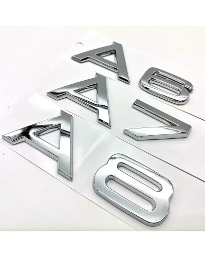 Insignia de emblema de maletero trasero, calcomanías 3D ABS cromado negro para Audi A1, A3, A4, A5, A6, A7, A8, Q2, Q3, Q5, Q7, 