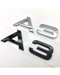 Insignia de emblema de maletero trasero, calcomanías 3D ABS cromado negro para Audi A1, A3, A4, A5, A6, A7, A8, Q2, Q3, Q5, Q7, 