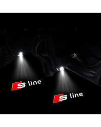 Luces Led de bienvenida para puerta de coche, 2 piezas, para Audi Sline S3, S5, TT, A4, B7, B8, B9, A3, 8P, 8V, 8L, A5, A6, C6, 