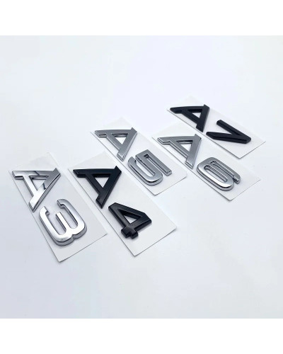 Emblema de letras y números 3D para Audi, placa de identificación de tapa de maletero de coche, pegatina de logotipo, cromado, n