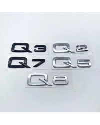 Emblema de letras y números 3D para Audi, placa de identificación de tapa de maletero de coche, pegatina de logotipo, cromado, n