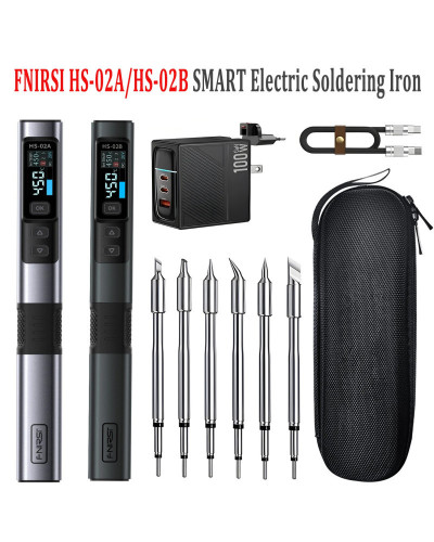 FNIRSI HS-02 Smart Electric Soldering Iron 100-450℃ Temp Adjustable PD