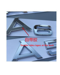 Emblemas de símbolo para Audi, insignias para modelos A3, A4, A5, A6, A7, A8, A4L, A6L, A8L, Q3, Q5, Q7, Q8, Q8L, 1,8 T, 2,0 T, 