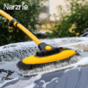 Vadrouille de lavage de voiture télescopique à long manche, barre courbée rétractable, brosse de lavage de voiture, outils de li