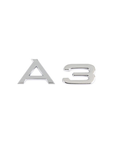 Emblema de letras y números 3D para Audi, placa de identificación de tapa de maletero de coche, pegatina de logotipo, cromado, n