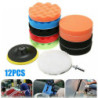 3 Inch 12pcs Car Polishing Pads Drill Sponge Buffing Waxing Clean Polish Buffer Pad For Drill Wheel Polisher Waxer L7x0