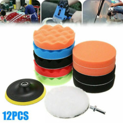 3 Inch 12pcs Car Polishing Pads Drill Sponge Buffing Waxing Clean Polish Buffer Pad For Drill Wheel Polisher Waxer L7x0