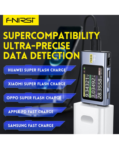 FNIRSI USB Tester Voltmeter Ammeter TYPE-C Fast Charge Detection Trigg