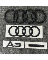 Insignia de rejilla delantera para coche, pegatina de compartimento de equipaje trasero, logotipo de 4 anillos, accesorios para 