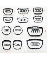 Tira de marco brillante para volante de coche, para Audi A3 pegatina galvanizada, A4, B8, 8P, B9, 8V, A5, A6, C7, A7, Q3, Q5, Q7