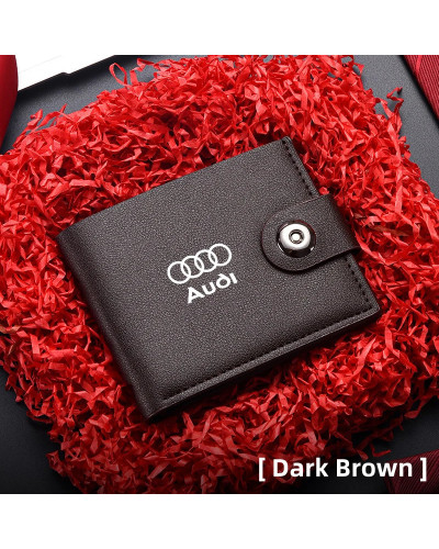 Cartera de negocios para hombre, monedero plegable con hebilla, tarjetero para Audi A1, A3, A4, A5, A6, A7, A8, Q2, Q3, Q5, Q7, 