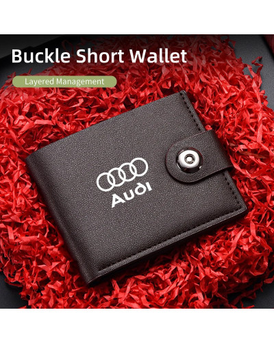 Cartera de negocios para hombre, monedero plegable con hebilla, tarjetero para Audi A1, A3, A4, A5, A6, A7, A8, Q2, Q3, Q5, Q7, 