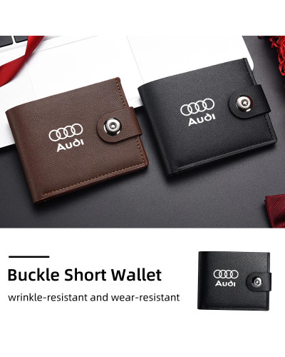 Cartera de negocios para hombre, monedero plegable con hebilla, tarjetero para Audi A1, A3, A4, A5, A6, A7, A8, Q2, Q3, Q5, Q7, 