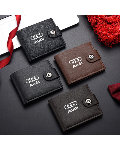 Cartera de negocios para hombre, monedero plegable con hebilla, tarjetero para Audi A1, A3, A4, A5, A6, A7, A8, Q2, Q3, Q5, Q7, 