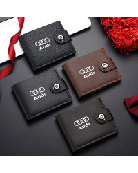 Cartera de negocios para hombre, monedero plegable con hebilla, tarjetero para Audi A1, A3, A4, A5, A6, A7, A8, Q2, Q3, Q5, Q7, 