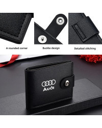 Cartera de negocios para hombre, monedero plegable con hebilla, tarjetero para Audi A1, A3, A4, A5, A6, A7, A8, Q2, Q3, Q5, Q7, 