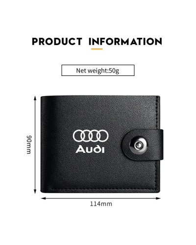 Cartera de negocios para hombre, monedero plegable con hebilla, tarjetero para Audi A1, A3, A4, A5, A6, A7, A8, Q2, Q3, Q5, Q7, 