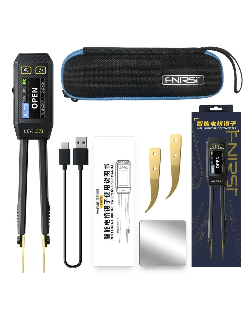 FNIRSI LCR-ST1 Portable Smart Tweezer LCR SMD ESR Tester Resistance Ca