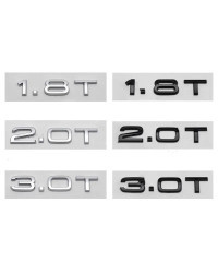 Letras ABS 3D para coche, insignia de maletero trasero, 1,8 T, 2,0 T, 3,0 T, emblema, logotipo para Audi A3, A4, A5, A6, A7, A8,