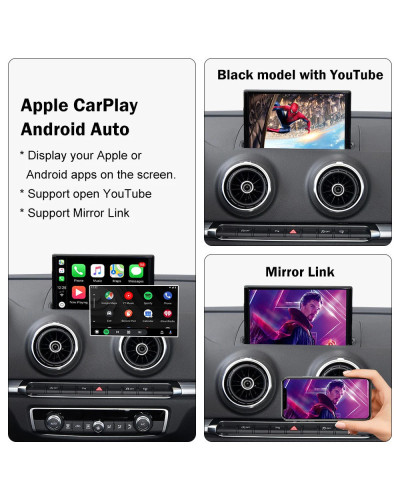 CarPlay inalámbrico para coche, dispositivo con Android, funciones de cámara de marcha atrás, Mirror Link, AirPlay, Bluetooth, U