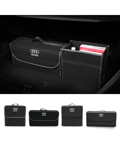 Bolsa de almacenamiento antideslizante para maletero de coche, organizador grande de fieltro suave para Audi A1, A3, A4, A5, A6,