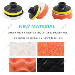 Headlight Repair Restoration Kit Car Polishing Disc 3inch 75mm Auto Waxing Sponge Sanding Pad With Sandpaper For Car Detailing