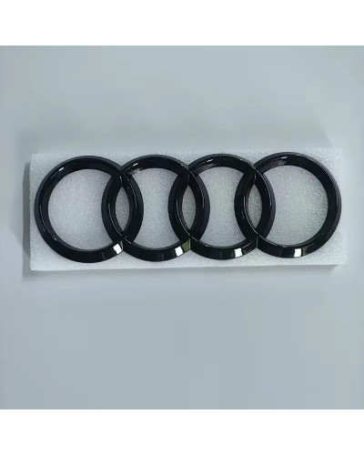 Logotipo de anillo ABS negro para AUDI S3 2010-2020, 2 piezas, 4, capó de coche, parrilla delantera, emblema, maletero trasero, 