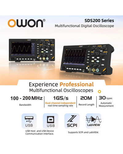 OWON SDS220 SDS220S Digital Storage Oscilloscope,2 Channel Independent