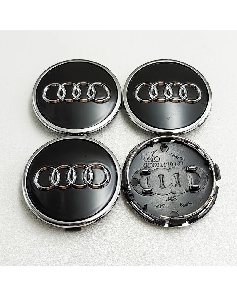 Insignia de estilo de coche, tapas de llanta de centro de rueda, emblema para Audi 4M0601170JG3 A4 A6 Q3 Q5 Q2 Q7, accesorios de