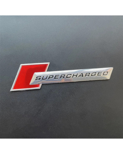 Letras de aluminio 3D Supercharged lateral guardabarros trasero maletero emblema insignia pegatinas Calcomanía para Audi A3 A4 A