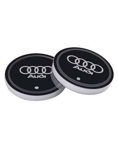 Portavasos LED de 7 colores para coche, posavasos luminoso, almohadilla de agua, accesorios para Audi A3, A4, B8, 8P, B9, 8V, B6