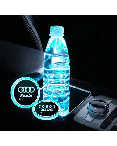 Portavasos LED de 7 colores para coche, posavasos luminoso, almohadilla de agua, accesorios para Audi A3, A4, B8, 8P, B9, 8V, B6