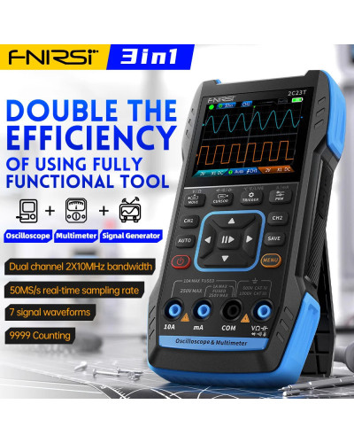 FNIRSI 2C23T Digital Multimeter Handheld Oscilloscope 10MHZ*2+ Functio