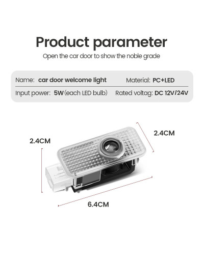 Luces LED de bienvenida para puerta de coche, luces de sombra automática para AUDI SLINE QUATTRO S3, S4, S5, S6, S7, S8, RS, A3,