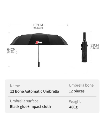 Paraguas plegable automático con logotipo de coche, sombrilla resistente al viento para Audi Quattro A4, A5, Q5, A1, Q7B6, B8, B