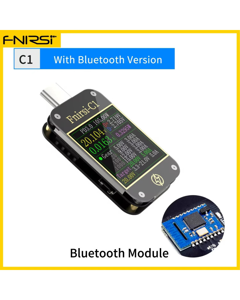 FNIRSI-C1 USB Tester Voltmeter Ammeter Type-C PD Trigger Fast Charging