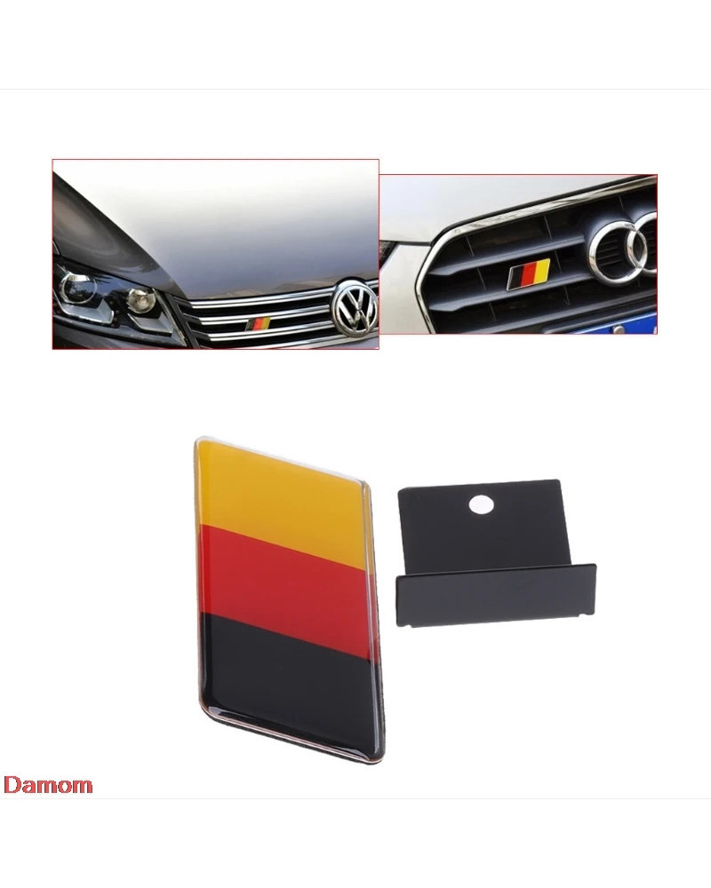 Pegatina de rejilla delantera con bandera alemana para Volkswagen, Golf, Polo, Audi, 1 unidad