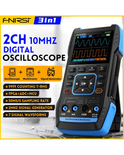 FNIRSI 2C23T 3IN1 Dual Channel Digital Oscilloscope Multimeter + Funct