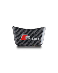 Emblema 3D de fibra de carbono para volante de coche, pegatina negra para Audi A1, A3, A4, A5, A6, A7, S3, S4, S5, S6, accrsorie