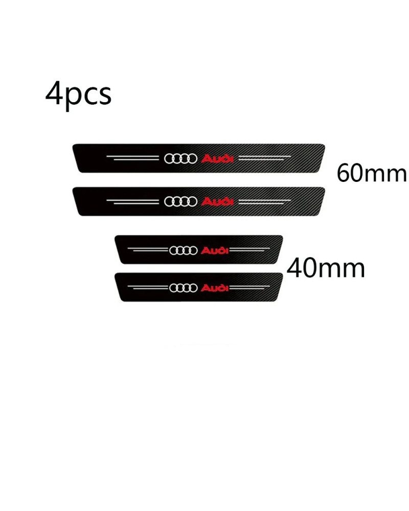 Pegatinas protectoras de alféizar de fibra de carbono para puerta de coche, para Audi Sline Quattro A1 A2 A3 A4 A5 A6 A7 A8 Q1 Q