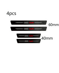 Pegatinas protectoras de alféizar de fibra de carbono para puerta de coche, para Audi Sline Quattro A1 A2 A3 A4 A5 A6 A7 A8 Q1 Q