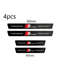 Pegatinas protectoras de alféizar de fibra de carbono para puerta de coche, para Audi Sline Quattro A1 A2 A3 A4 A5 A6 A7 A8 Q1 Q