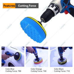 5/7PCS Car Waxing Polishing Pad Kit 3/4/5/6/7Inch Buffing Sponge For Auto Headlight Polisher Power Tools Accessories Car Repair