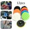 3 Inch 12PCS Car Polishing Pads Drill Sponge Buffing Waxing Clean Polish Buffer Pad For Drill Wheel Polisher Waxer S5E8