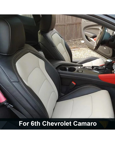 Funda de asiento de coche personalizada para Chevrolet Camaro, conjunto completo de cuero Nappa de alta calidad, solo para 2016-