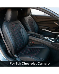 Funda de asiento de coche personalizada para Chevrolet Camaro, conjunto completo de cuero Nappa de alta calidad, solo para 2016-