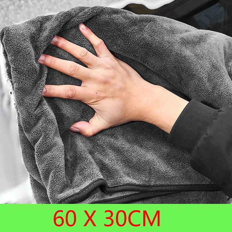 Microfiber Cleaning Towel Thicken Soft Drying Cloth Car Body Washing Towels Double Layer Clean Rags 120x52cm 100x40cm 75x35cm