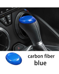 Pegatina embellecedora de cabezal de cambio de coche, modificación Interior de fibra de carbono para Chevrolet Camaro 2016, 2017